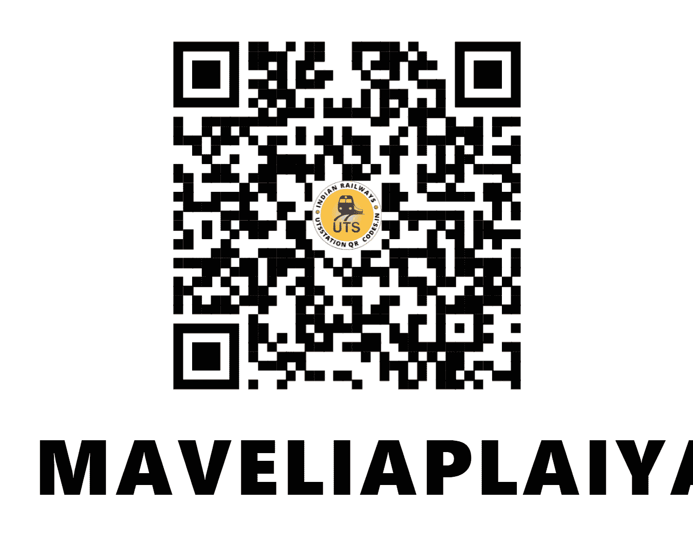 UTS QR Code for MAVELIAPLAIYAM - MVPM (SR - TAMIL NADU)